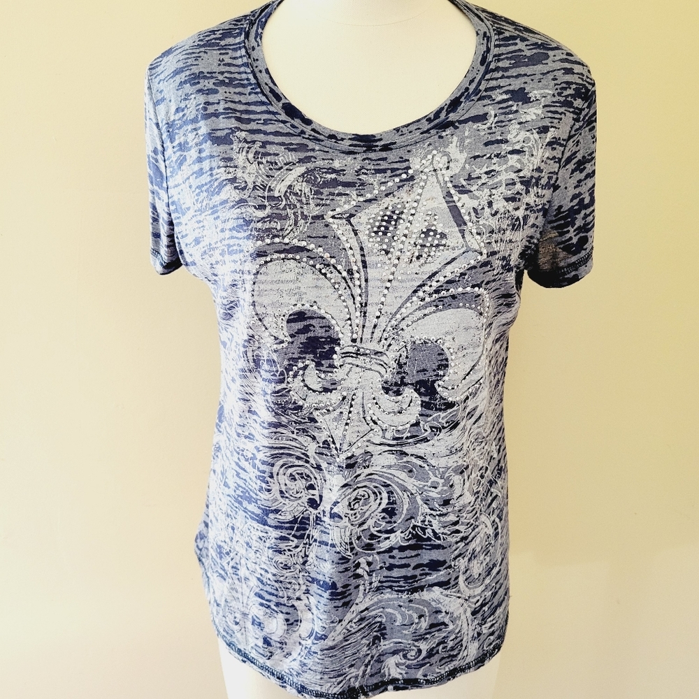 Kandy Kiss fleur di lis burnout tee size large